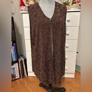 Elegant Brown Sleeveless Top